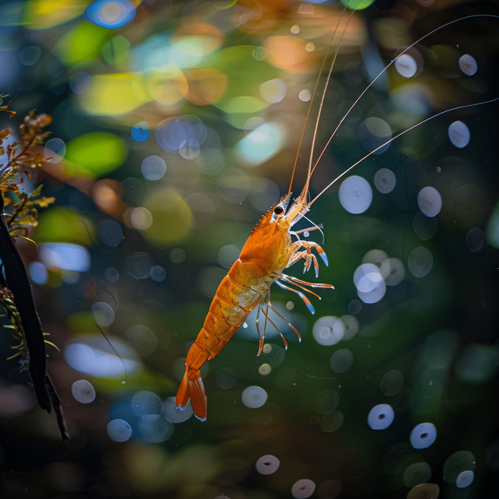 Crevette dans un aquarium